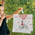 thumbnail image 3 of Dreamtimes Girl Red Heart Bike Bath Hand Towels 2 PCS, Ultra Soft and Highly Absorbent, Valentine Day Decorative Fingertip Face Towel for Home, Bathroom, Kitchen, 28.3"x14.4", 3 of 5