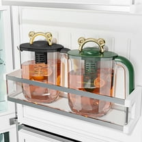 1.8L Large Capacity Cold Kettle with Faucet - Refrigerator Fruit Infuser Water Dispenser for Lemonade, Iced Tea - Plastic, Black/Green/Beige