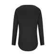 thumbnail image 5 of tarylea Fall Tops for Women V Neck Chest Button Tunic U Shaped Hem Long Sleeve Tops Loose Casual Shirts, 5 of 6