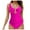 Hot Pink, variant on adviicd Women's One-Piece Swimsuits One Piece Swimsuit Women Tummy Control Bathing Suit Deep V Neck Color Block Lace Up Back Swimwear (Hot Pink,XL)