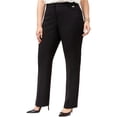 thumbnail image 2 of Pantalones de vestir Tahari de pierna recta para mujer negro 18W, 2 of 2