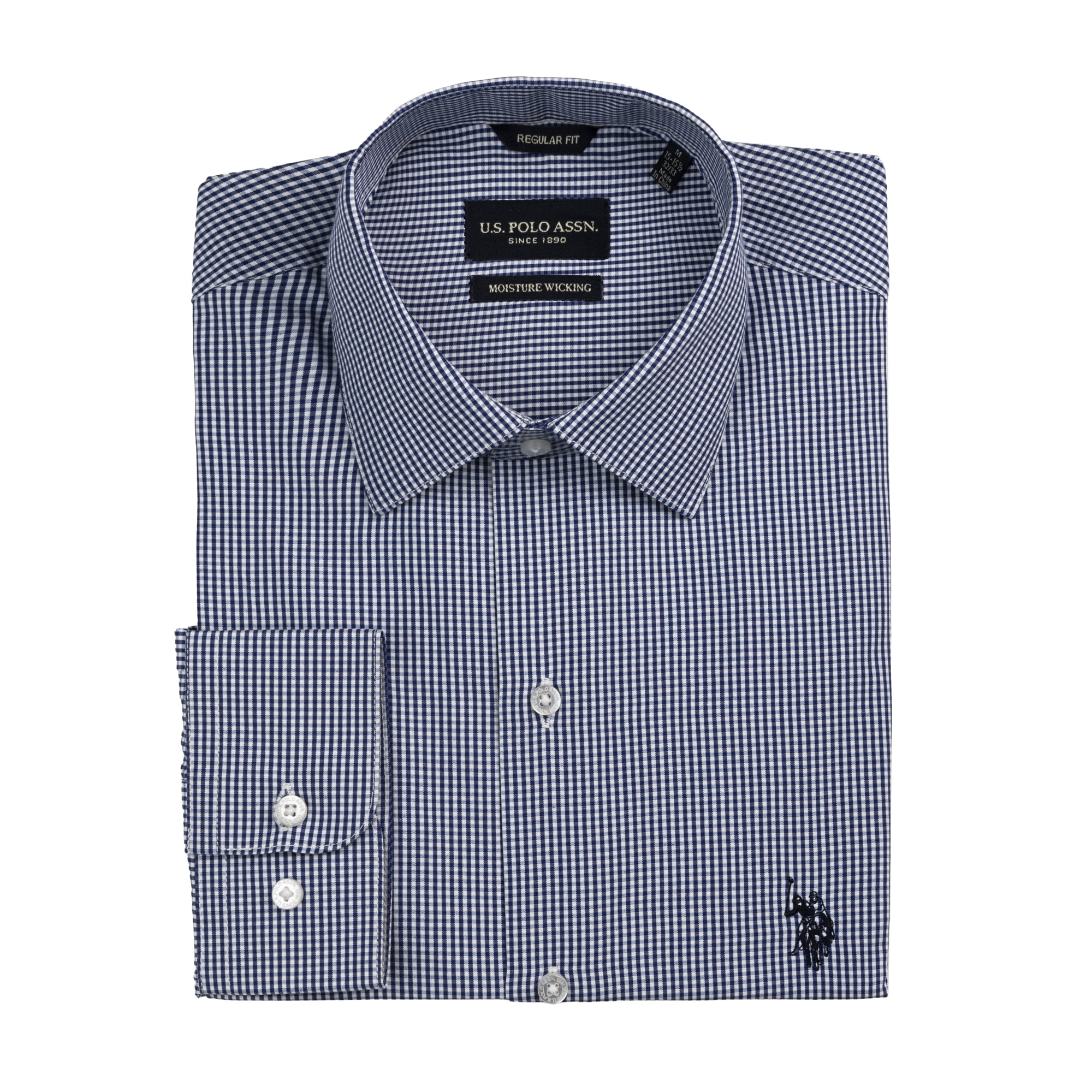 U.S. Polo Assn. Mens Dress Shirt Regular Fit Long Sleeve