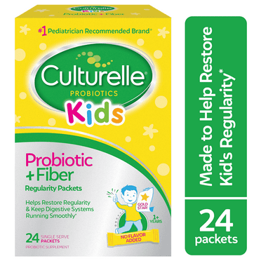 Culturelle Kids Probiotic   Fiber Probiotic Supplement Packets, 24 Count