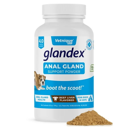 UPC: 0741459449759 | Glandex 4.0 oz Beef Liver Anal Gland Digestive Powder Fiber Supplement for Dogs and Cats