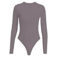 thumbnail image 4 of Yindaity Women's Crew Neck Long Sleeve Bodysuit T Shirts Basic Tops Grey,M, 4 of 4