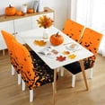 thumbnail image 3 of Halloween Chair Covers for Dining Room Set of 4 Halloween Bats Stretch Dining Chair Slipcovers 4 Pieces Holiday Spooky Washable Removable Seat Protector 4 Pack Decor for Home and Party, 3 of 6