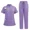 Purple, variant on VIAOLI Scrubs for Women Set-Zipper Collar top & Straight Pants Scrubs set Medical Nursing uniforms Clearance