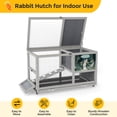 thumbnail image 4 of Fashion Wooden 36Inches Rabbit Hutch Outdoor with wheels Bunny Cage Indoor&Pull Out Tray, Openable Roof, 4 of 16