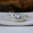 thumbnail image 2 of Gorgeous Sterling Silver Rainbow Moonstone Thumb Ring - Perfect for Women's Minimalist Style!, 2 of 4
