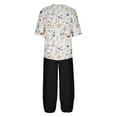 thumbnail image 5 of Teissuly Women's Casual Round Neck 5/4 Sleeve Top And Pants Digital Printing Two-piece Set, 5 of 5