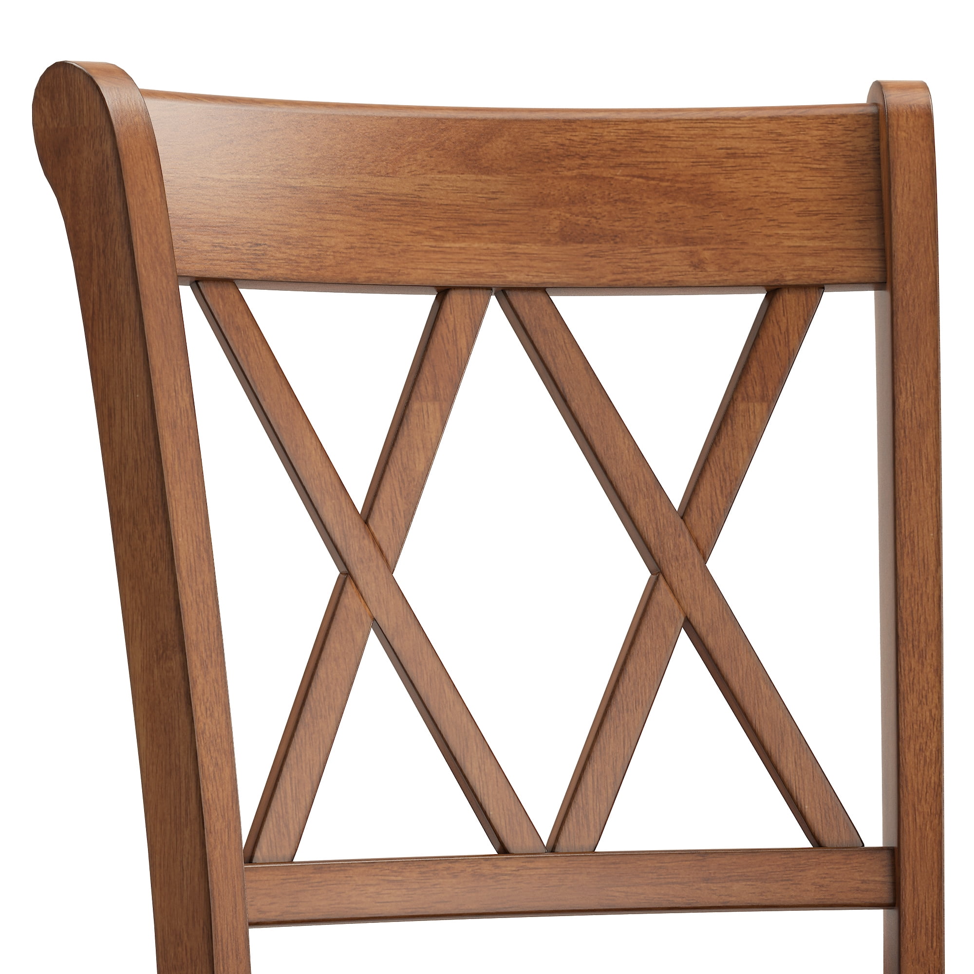 Weston Home Farmhouse Vintage Double X Solid Wood Counter Height Chair, Set of 2, Oak