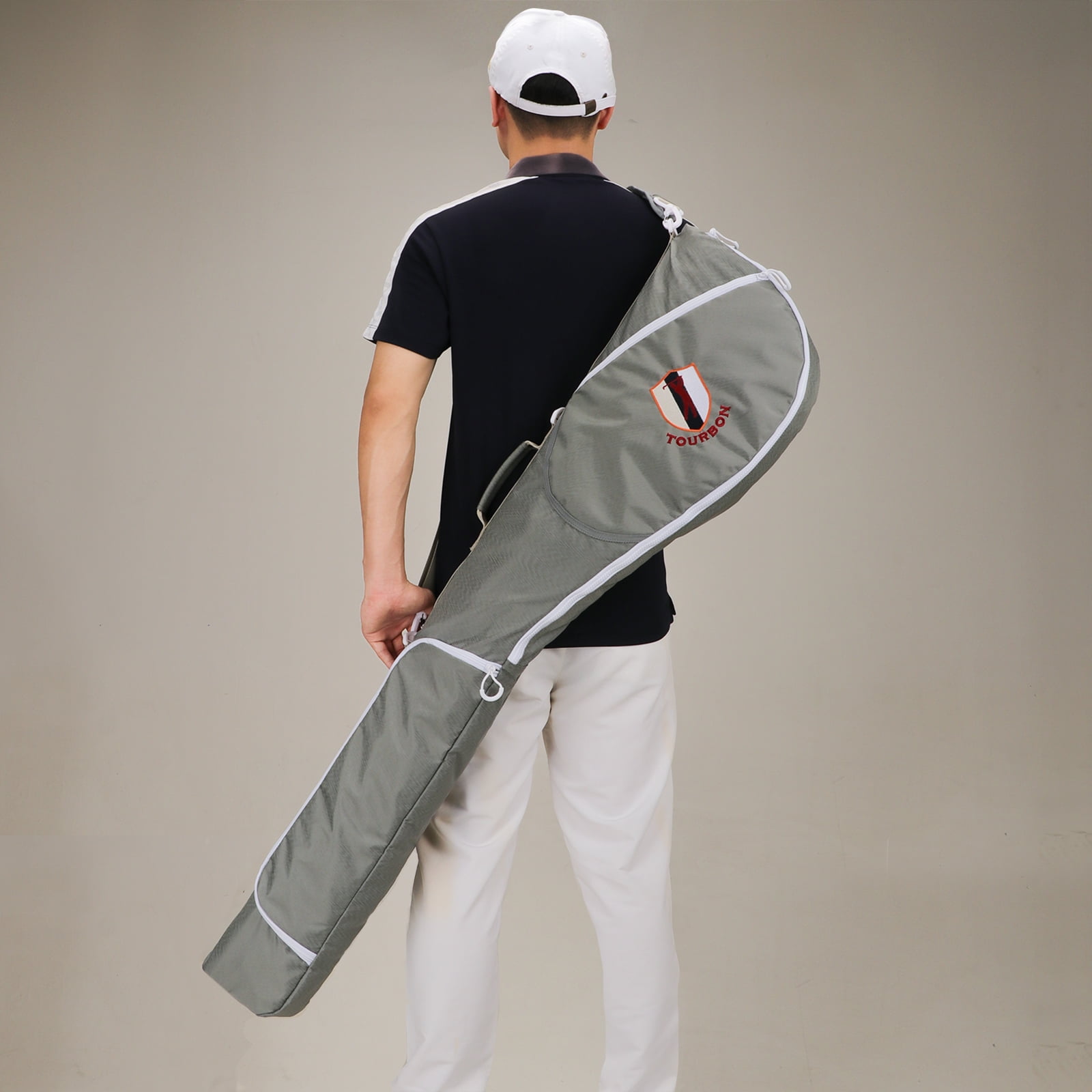 TOURBON Nylon Golf Clubs Carry Bag Durable Sunday Storage Bag, Waterproof ,Lightweight