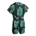 thumbnail image 5 of Women's Jumpsuit Women'S Resort Style Printed Short Sleeve V Neck Shorts Jumpsuit,Black Women's Jumpsuit S, 5 of 5