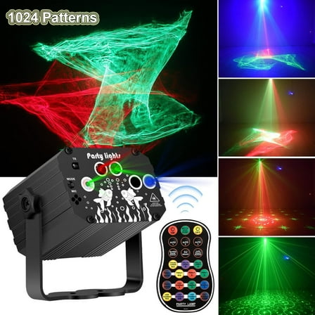 DJ Disco Stage Party Lights RGB LED Laser Projector Strobe Lamp Sound Activated