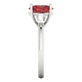 thumbnail image 3 of Clara Pucci 14K White Gold Solid Gold Garnet Three-Stone Anniversary Ring for Women - 2.5 cttw Oval Cut, 3 of 7