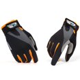 thumbnail image 2 of Guantes de ciclismo antideslizantes de dedos completos, para bicicleta de montaña, carreras de carretera, deportes tácticos al aire libre, talla S (negro y naranja), 2 of 4