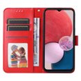 thumbnail image 3 of Wallet Case for Samsung Galaxy A14 5G, Exquisite Flower Embossed Pattern Magnetic Clasp PU Leather Flip Folio Cover with Kickstand Card Slots Holder Soft Silicone Shockproof Case,Red, 3 of 8