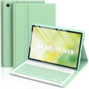 Slim Lightweight Magnetic Detachable Bluetooth Keyboard Folio for 11-inch 2023 Samsung Galaxy Tab A9 Plus / A9+ 5G,Green