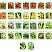 30 Packs of Vegetable Seeds Including 30 Varieties. Create a Deluxe Garden. All Seeds are Heirloom, 100% Non-GMO