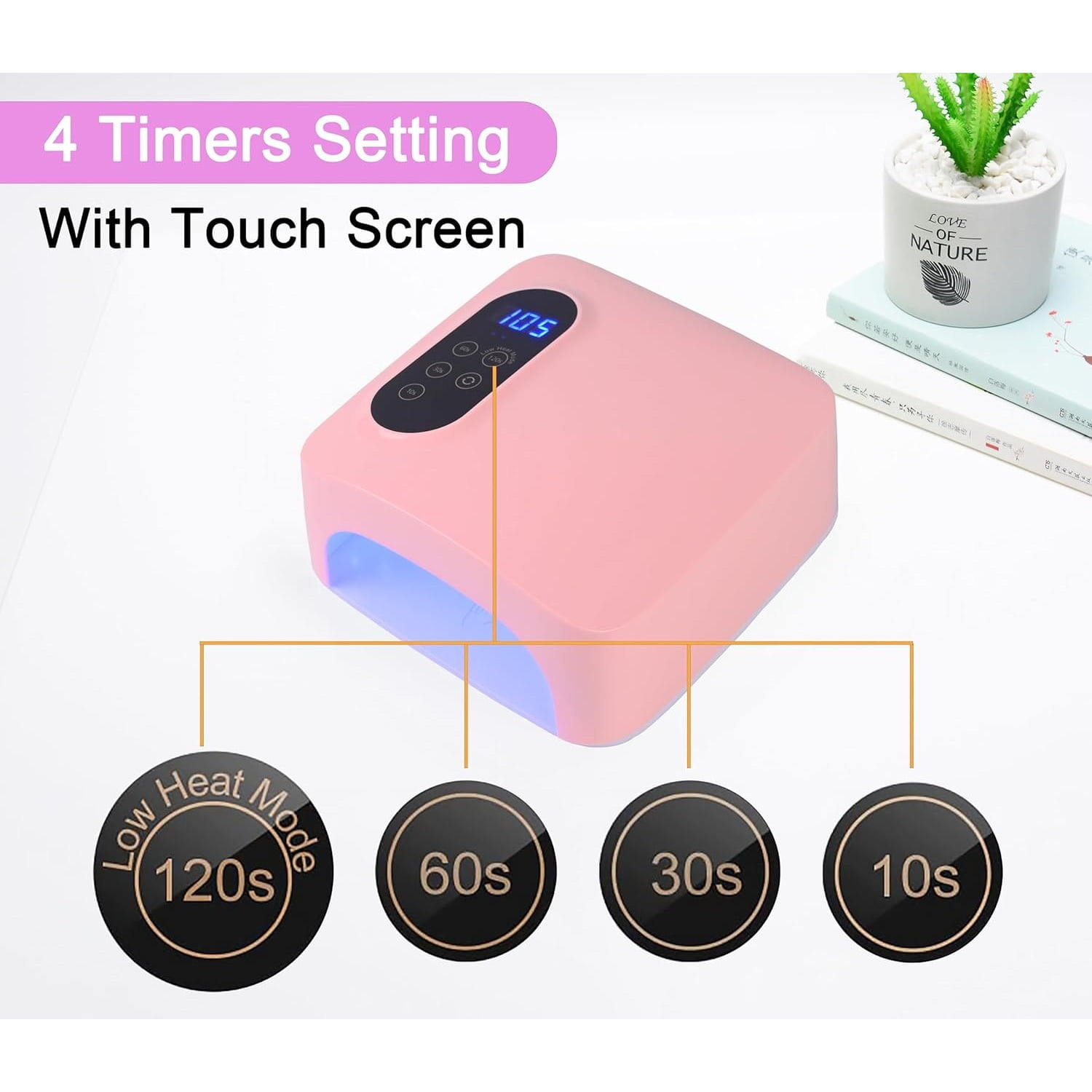 72W Cordless Led Nail Lamp, Rechargeable Nail Dryer, Portable Gel UV Led Nail Light with 4 Timer Setting Sensor, Professional Wireless Gel Nail Lights Nail Art Manicure Tools for Home and Salon