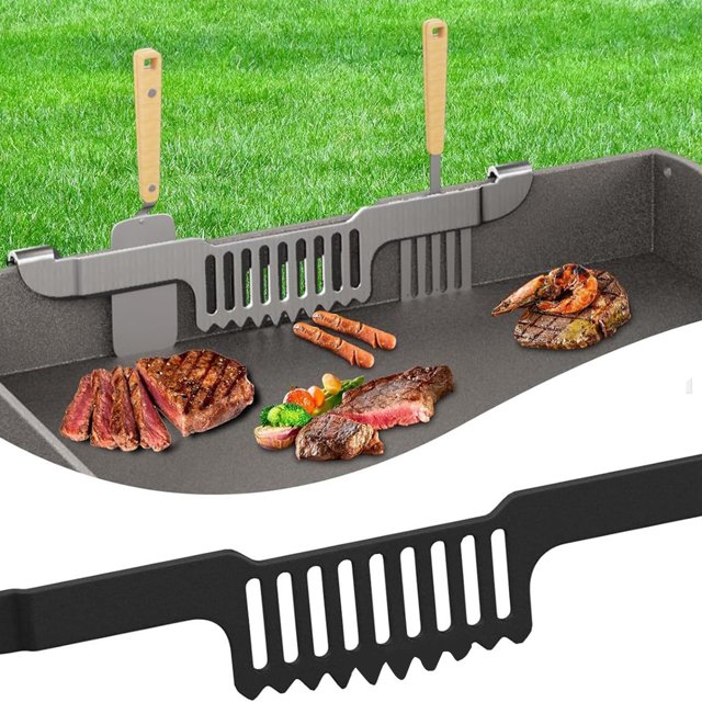 SUNSIOM Grease Gate Spatula Holder for Blackstone Griddle, 11.8 Inch Metal Mesh Hollow Out Hold Rack BBQ Accessories