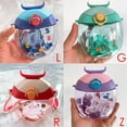thumbnail image 4 of PENGXIANG Children‘s Donut Plastic Kettle Rope Pupils Cup Cute  Kindergarten Drinking Straw Cup, 4 of 8