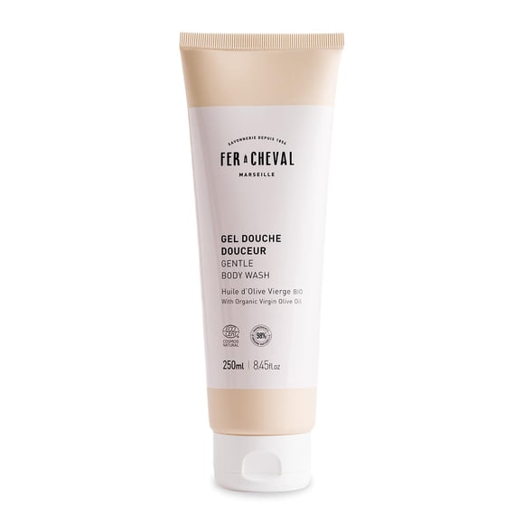 Fer Cheval Jabón Corporal Suave 250ml/8.45 fl oz - Hipoalergénico COSMOS NAT Envase ecológico adecuado para todo tipo de piel