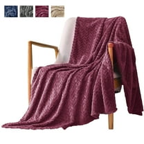 Flannel Throw Blanket, Twin Size (60"x 80") Red 420GSM Microfiber Blanket, Super Soft Wheat Pattern Blanket Cozy Warm for Office Nap Blanket Couch Bed Blanket / All Seasons Use