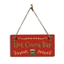 Hot Cocoa Bar 5x10 Hanging Plus Wall or Door Sign | Christmas Festive Holiday Decoration