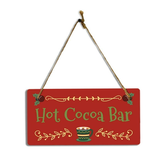 Hot Cocoa Bar 5x10 Hanging Plus Wall or Door Sign | Christmas Festive Holiday Decoration