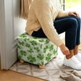 thumbnail image 5 of SCRAWLGOD St. Patrick's Day Shamrock Pattern Green Beige Ottoman Cover Square Stretch Ottoman Slipcovers Soft Storage Foot Rest Cover Washable Footrest Stool Slipcover with Elastic Bottom, 5 of 7