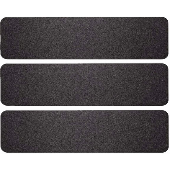 Non-Slip Stair Treads 6 x 24 inch 3-Pack Outdoor Grip Tape | Non Skid Step Strips Mats Precut for Outside Steps, Deck&Porch, Wood Step, Concrete, Metal, Black