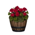 thumbnail image 4 of Vigoro 12.8 in. Reedley Medium Kentucky Walnut Brown Resin Barrel Planter (12.8 in. D x 10.5 in. H), 4 of 5