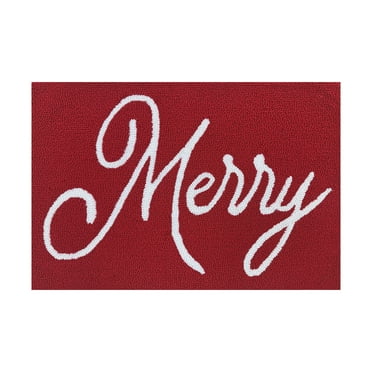 Holiday Time Red Merry 20" x 30" Accent Rug