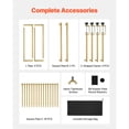 thumbnail image 2 of KFFKFF Adjustable Over-The-Table Rod Stand with Clamps, 13"-42" Height & 28"-98" Length, 2-Piece Table Arch Frame for Balloon Decorations at Weddings, Birthdays, and Holiday Events, Gold, 2 of 9