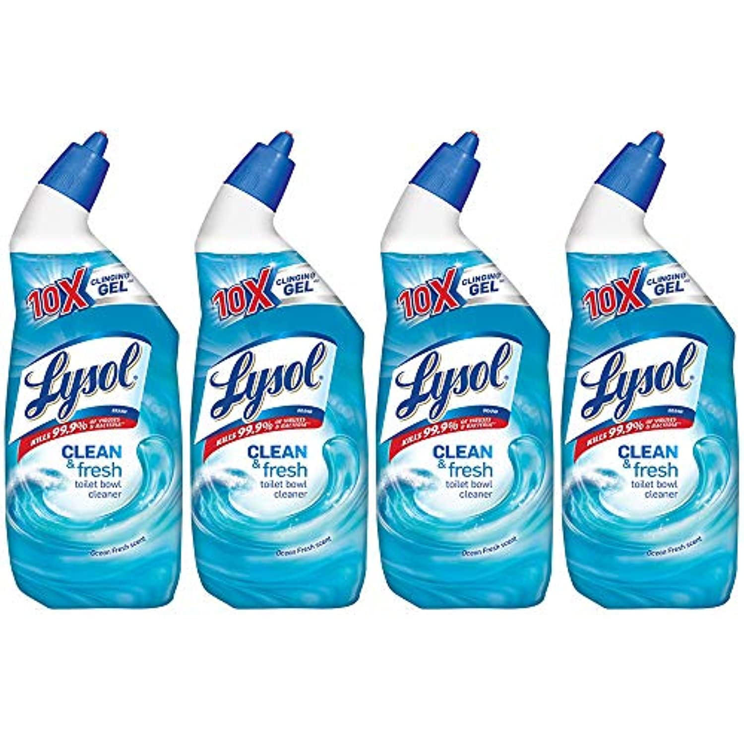 Lysol Clean & Fresh Toilet Bowl Cleaner, Ocean Fresh, 24 Oz (Pack Of 4)