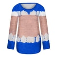 thumbnail image 4 of Summer Savings 2024! TAGOLD Womens Summer Tops,Women's Fashion Casual Round Neck Long Sleeve Printed Top T-Shirt Blouse, 4 of 5