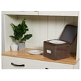 thumbnail image 4 of Keepsakes Dish Storage Box - Stackable, Reinforced Handles, China Storage, Brown, 4 of 9
