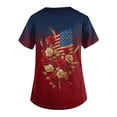 thumbnail image 2 of 250th Anniversary USA Scrub Tops Women American Flag Print Stretch V Neck Scrubs 4th of July Nurse Working Uniforms with Pockets, 2 of 4