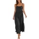 thumbnail image 3 of TaTaai Women's 2026 Summer Spaghetti Strap Ruffled Asymmetric Solid Maxi Dress Loose Beach Sundress for Daily & Vacation Gift, 3 of 9