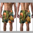 thumbnail image 3 of luoweisi Men's Beach Shorts Quick Dry Swim Trunks with Mesh Lining Cactus L, 3 of 5