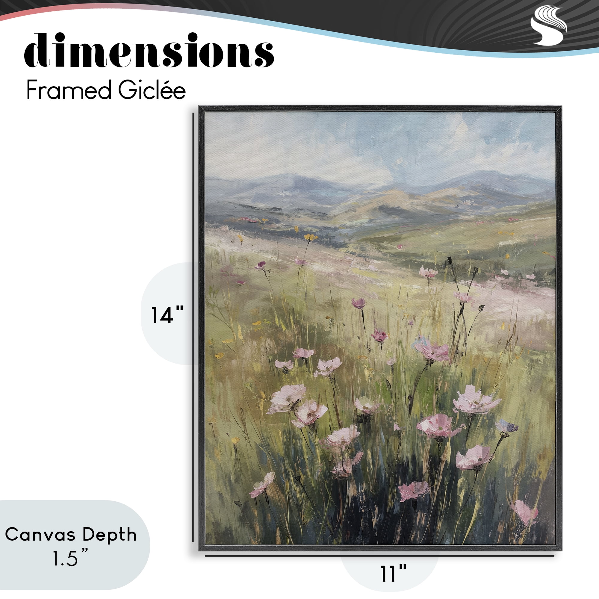 Stupell Industries Wild Shrubs in Pasture Black Framed Giclee Art, design by Svetlana Aleynikova