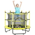 thumbnail image 2 of Qaba Trampoline for Kids with Safety Enclosure & Ball Pit, Yellow, 55.00" x 55.00" x 47.25", 2 of 9