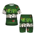 thumbnail image 1 of Cauagu Joyeux Noël pour Enfants Ensemble de Pyjamas à Manches Courtes, Ensemble de Shorts d'Été pour Enfants Col Rond Ensemble de Pjs 2 Pcs Parfait pour Petits Garçons Filles-4TG, 1 of 6
