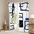 thumbnail image 3 of Manfei Steel Blue Geometric Blackout Curtains Set of 2 (52x84 Each), Square Rectangle Window Curtains, Abstract Ombre Curtains and Drapes, Curtains and Drapes Bedroom Decor, 3 of 6