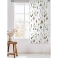 thumbnail image 3 of Sheer Curtains 72 Inches Long, Botanical Flower Semi Sheer Curtains Light Filtering Window Treatment, Spring Watercolor Floral Leaf Plant Privacy Voile Drapes for Living Room Bedroom 52x72 Inch, 3 of 7