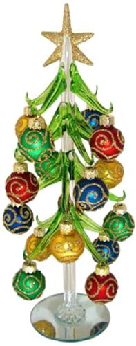 Vintage Glass Framed Midnight Clear Christmas Tree Ornament Charm 