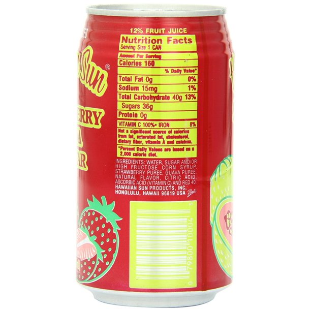 Hawaiian Sun Strawberry Guava Nectar, 11.5 Fl. Oz., 6 Count Walmart