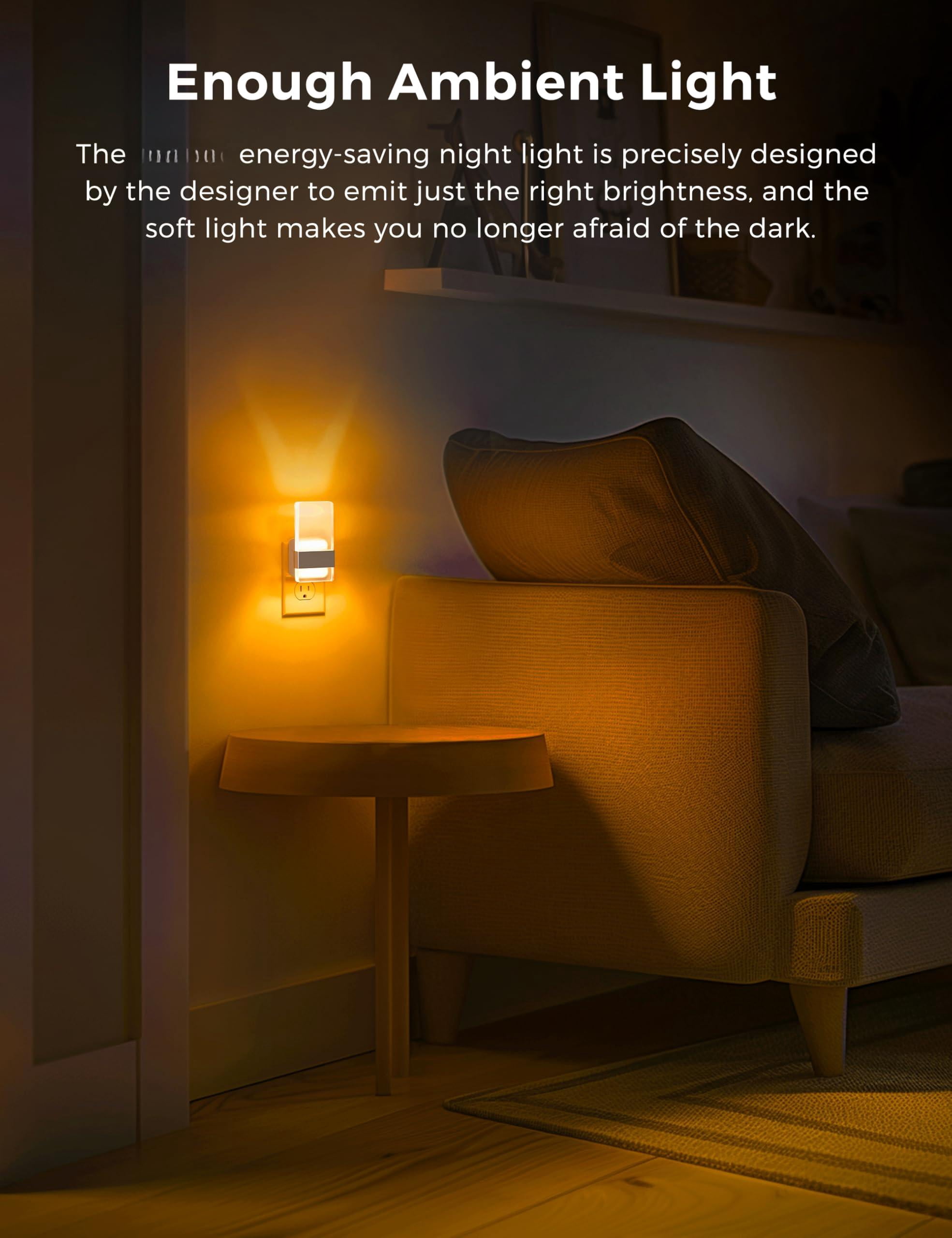 Night Light  Lights Plug Into Wall 2 Pack Dusk-to-dawn Sensor Decorative 0-100lm Dimmable Nightlights Sconce-style Nitelight For Bathroom Hallway
