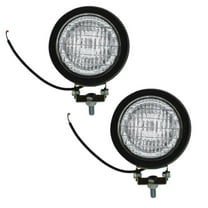 2 Pack 12 Volt 5" Round Halogen Flood Work Lights for Excavators 55 Watt Bulbs